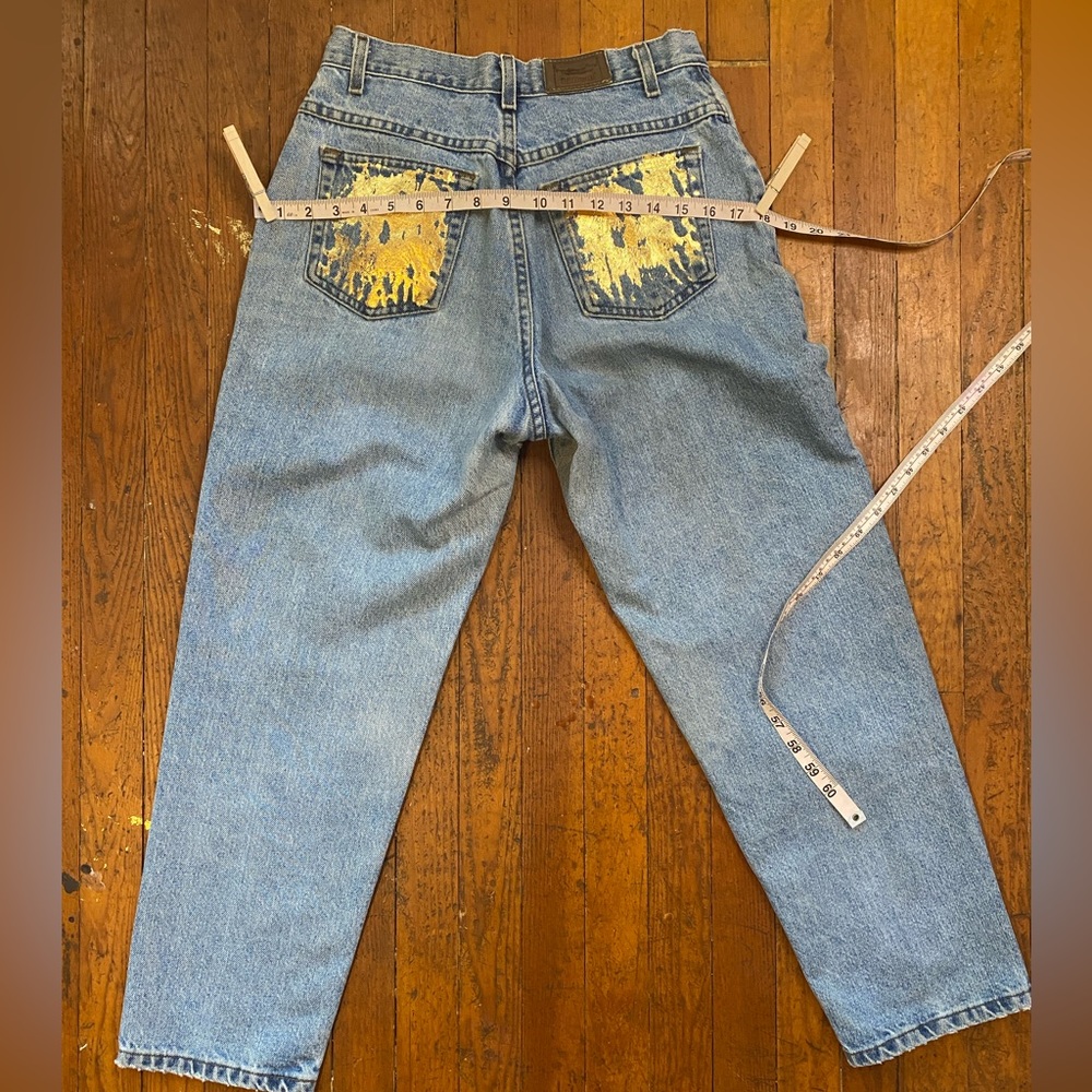 Distressed Metallic Coated Denim Jeans - Picture 7 of 8